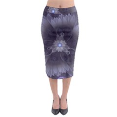 Amazing Fractal Triskelion Purple Passion Flower Midi Pencil Skirt by jayaprime