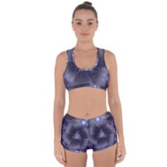 Amazing Fractal Triskelion Purple Passion Flower Racerback Boyleg Bikini Set by jayaprime