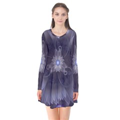 Amazing Fractal Triskelion Purple Passion Flower Flare Dress by jayaprime