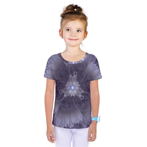 Amazing Fractal Triskelion Purple Passion Flower Kids  One Piece Tee by jayaprime