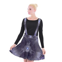 Amazing Fractal Triskelion Purple Passion Flower Suspender Skater Skirt by jayaprime