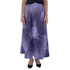 Amazing Fractal Triskelion Purple Passion Flower Flared Maxi Skirt by jayaprime