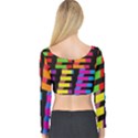 Colorful rectangles and squares                        Long Sleeve Crop Top View2