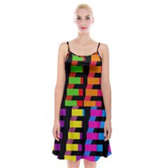 Colorful Rectangles And Squares                           Spaghetti Strap Velvet Dress by LalyLauraFLM