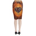 Steampunk, Heart With Gears, Dragonfly And Clocks Midi Wrap Pencil Skirt View2