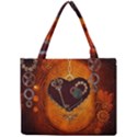 Steampunk, Heart With Gears, Dragonfly And Clocks Mini Tote Bag View1