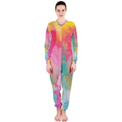 Pastel Watercolors Canvas                        Onepiece Jumpsuit (ladies) by LalyLauraFLM