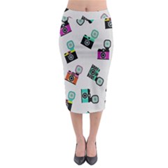 Old Cameras Pattern                          Midi Pencil Skirt by LalyLauraFLM