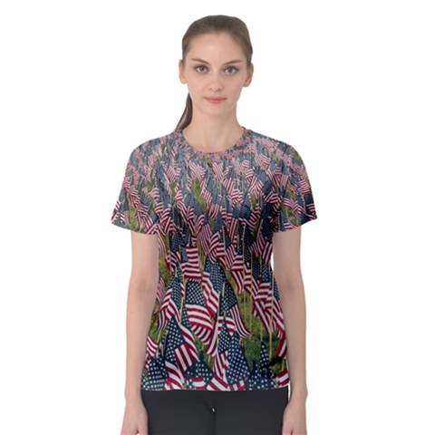 Repetition Retro Wallpaper Stripes Women s Sport Mesh Tee by BangZart