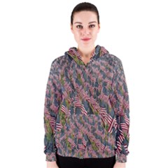 Repetition Retro Wallpaper Stripes Women s Zipper Hoodie by BangZart