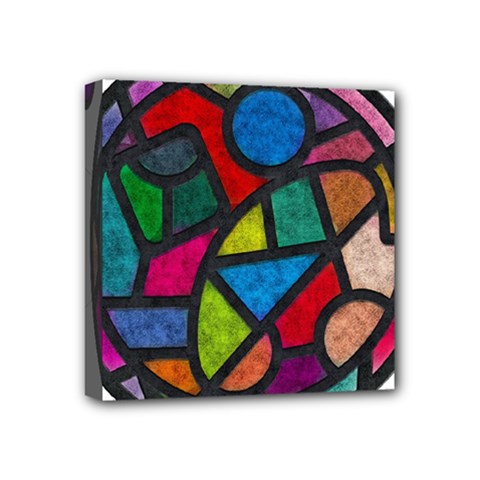 Stained Glass Color Texture Sacra Mini Canvas 4  X 4  by BangZart