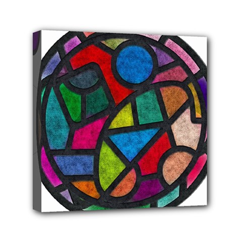 Stained Glass Color Texture Sacra Mini Canvas 6  X 6  by BangZart