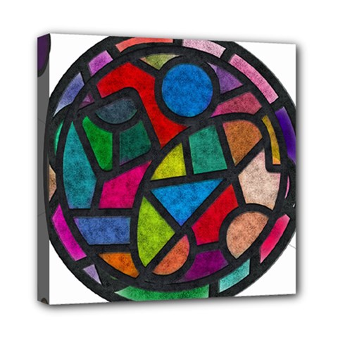 Stained Glass Color Texture Sacra Mini Canvas 8  X 8  by BangZart