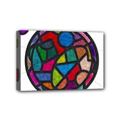 Stained Glass Color Texture Sacra Mini Canvas 6  X 4  by BangZart