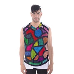 Stained Glass Color Texture Sacra Men s Basketball Tank Top by BangZart