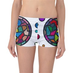 Stained Glass Color Texture Sacra Reversible Boyleg Bikini Bottoms by BangZart