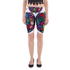 Stained Glass Color Texture Sacra Yoga Cropped Leggings by BangZart