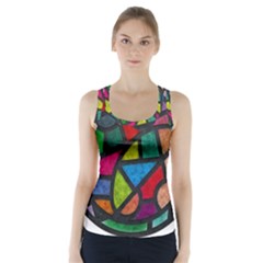 Stained Glass Color Texture Sacra Racer Back Sports Top by BangZart