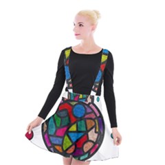 Stained Glass Color Texture Sacra Suspender Skater Skirt by BangZart