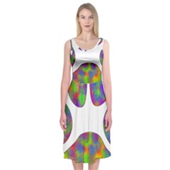 Paw Midi Sleeveless Dress by BangZart