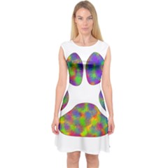 Paw Capsleeve Midi Dress by BangZart