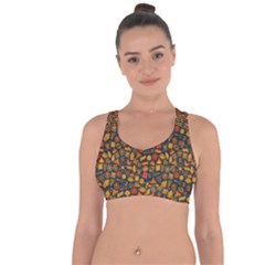 Pattern Background Ethnic Tribal Cross String Back Sports Bra