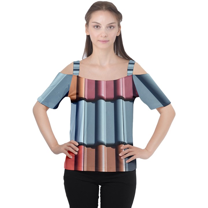 Shingle Roof Shingles Roofing Tile Women s Cutout Shoulder Tee