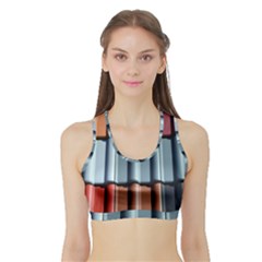 Shingle Roof Shingles Roofing Tile Sports Bra With Border by BangZart