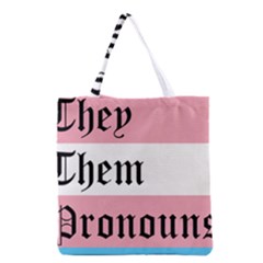 They/them Pronouns Grocery Tote Bag by TransPrints