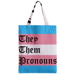 They/them Pronouns Zipper Classic Tote Bag by TransPrints