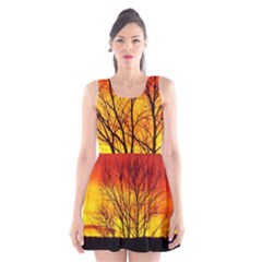 Sunset Abendstimmung Scoop Neck Skater Dress by BangZart