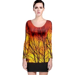 Sunset Abendstimmung Long Sleeve Velvet Bodycon Dress by BangZart