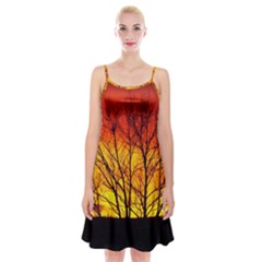 Sunset Abendstimmung Spaghetti Strap Velvet Dress by BangZart