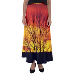 Sunset Abendstimmung Flared Maxi Skirt