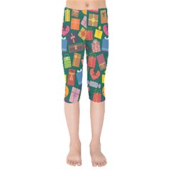 Presents Gifts Background Colorful Kids  Capri Leggings 