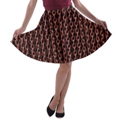 Chain Rusty Links Iron Metal Rust A-line Skater Skirt by BangZart