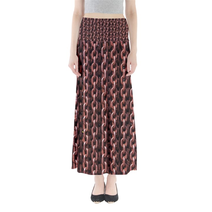 Chain Rusty Links Iron Metal Rust Full Length Maxi Skirt