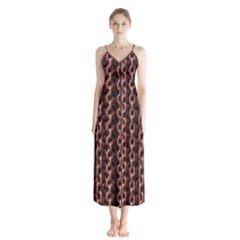 Chain Rusty Links Iron Metal Rust Button Up Chiffon Maxi Dress