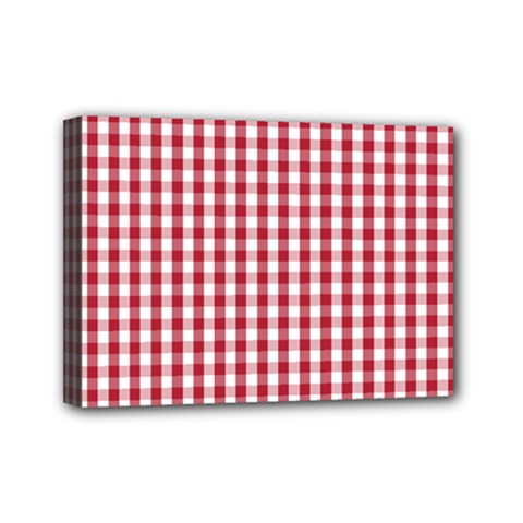 Usa Flag Red Blood Large Gingham Check Mini Canvas 7  X 5 