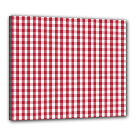 Usa Flag Red Blood Large Gingham Check Canvas 24  X 20 