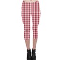 Usa Flag Red Blood Large Gingham Check Capri Leggings  View1