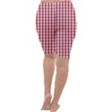 Usa Flag Red Blood Large Gingham Check Cropped Leggings  View4