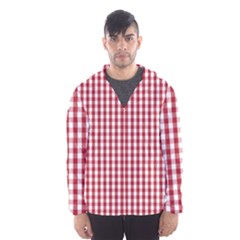 Usa Flag Red Blood Large Gingham Check Hooded Wind Breaker (men)