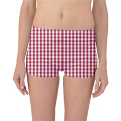 Usa Flag Red Blood Large Gingham Check Boyleg Bikini Bottoms