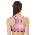 Usa Flag Red Blood Large Gingham Check Sports Bra with Border View2