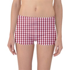 Usa Flag Red Blood Large Gingham Check Reversible Boyleg Bikini Bottoms