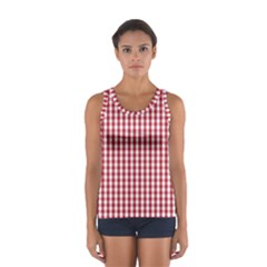 Usa Flag Red Blood Large Gingham Check Women s Sport Tank Top  by PodArtist