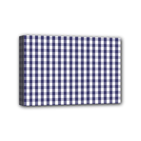 Usa Flag Blue Large Gingham Check Plaid  Mini Canvas 6  X 4  by PodArtist