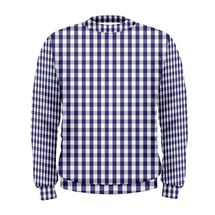 USA Flag Blue Large Gingham Check Plaid  Men s Sweatshirt