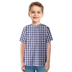 Usa Flag Blue Large Gingham Check Plaid  Kids  Sport Mesh Tee